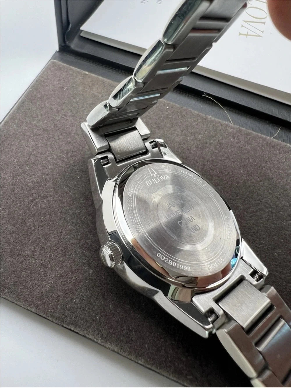 Bulova Silver Stainless Steel Ladies Watch with White Dial